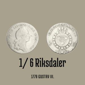 1/6 Riksdaler 1778 Gustav III.