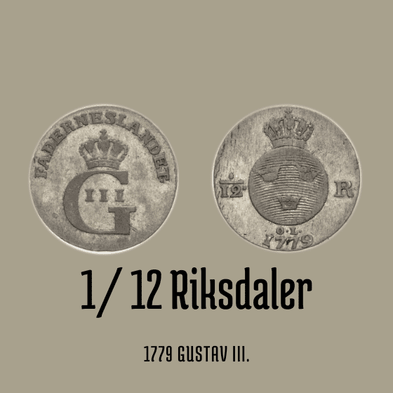 1/12 Riksdaler 1779 Gustav III. Schweden