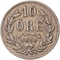 10 Öre 1859 Oscar I. Schweden