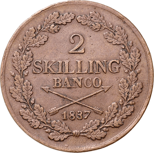 2 Skilling Banco 1837