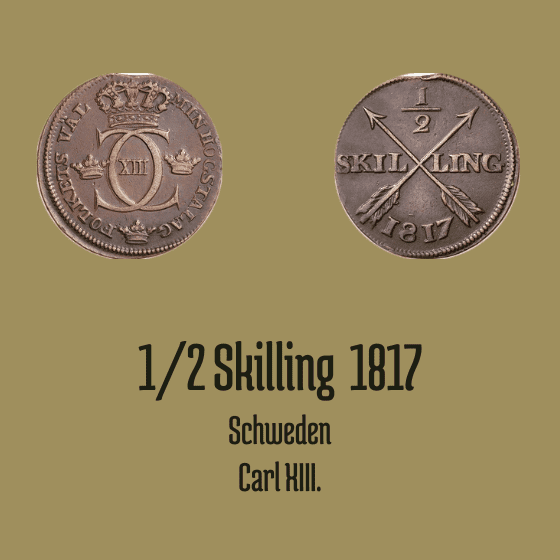 1/2 Skilling 1817 Karl XIII. Schweden
