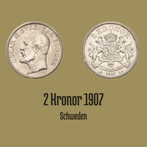 2 Kronor 1907 Oscar II. Schweden