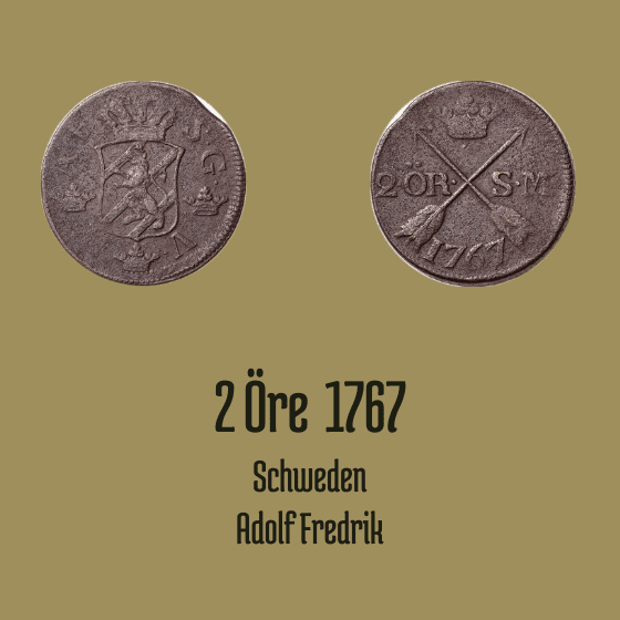 2 Öre 1767 Adolf Fredrik