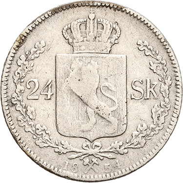 24 Skilling 1854 Norwegen Oscar I.