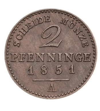 2 Pfennige 1851 A Friedrich Wilhelm IV.
