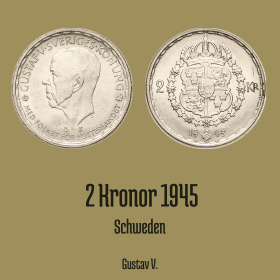 2 Kronor 1945 Schweden