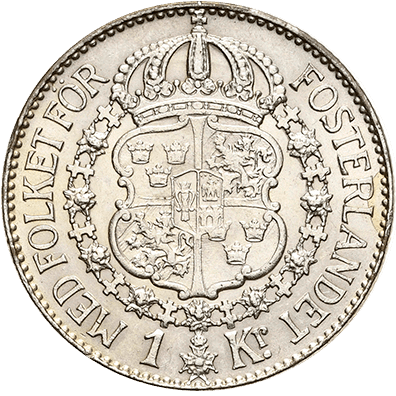 1 Krone 1936 Schweden Gustav V.