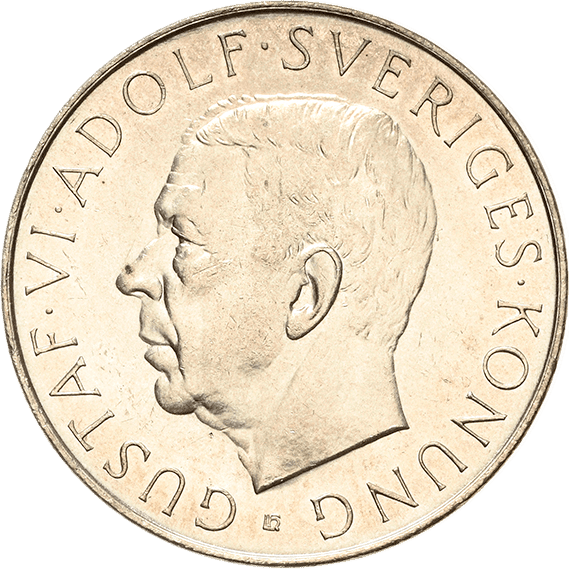 5 Kronen Schweden 1952 zum 70. Geb. Gustav VI. Adolf