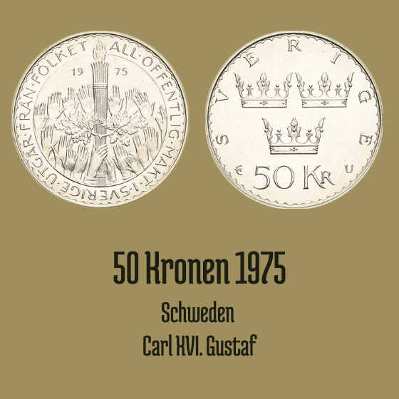 50 Kronen 1975 Schweden Verfassungsreform