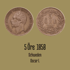 5 Öre 1858 Oscar I.
