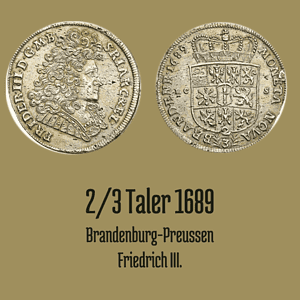 2/3 Taler 1689 LCS Friedrich III.