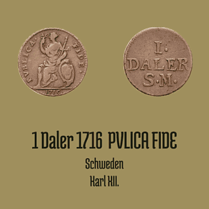 1 Daler Silvermynt 1716 Fide