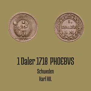 1 Daler Silvermynt 1718 Phoebvs