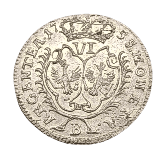 6 Kreuzer 1755 B Friedrich II.