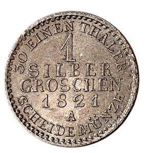 1 Silbergroschen 1821 rv Künker 535 Los 4067 