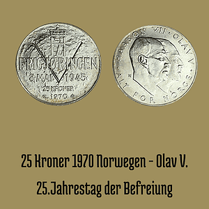 25 Kroner 1970 Norwegen