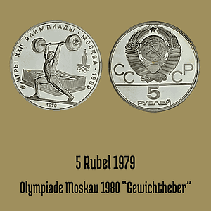 5 Rubel 1979 Olympiade Moskau 1980