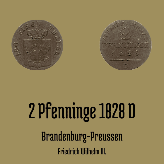2 Pfennig Kupfermünze 1828
