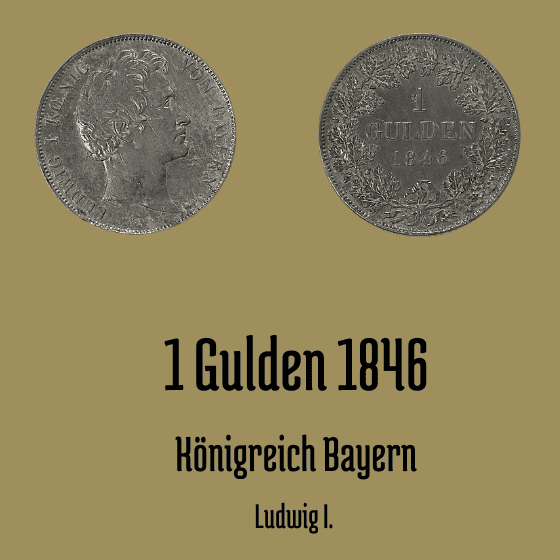 1 Gulden 1846 Bayern Ludwig I.