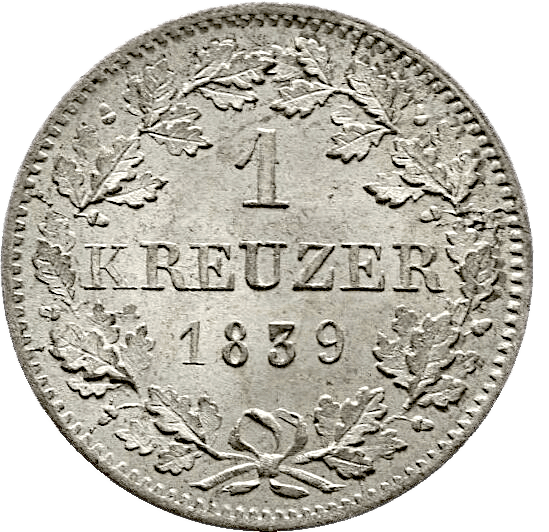 1 Kreuzer 1839 Bayern
