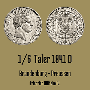 1/6 Taler 1841 D Düsseldorf
