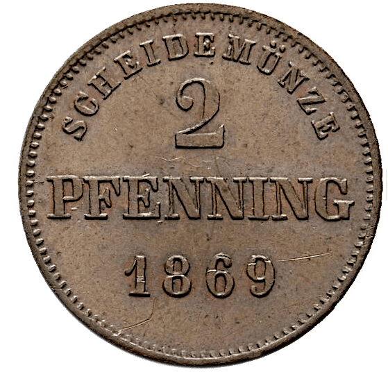 2 Pfennig 1869 Bayern