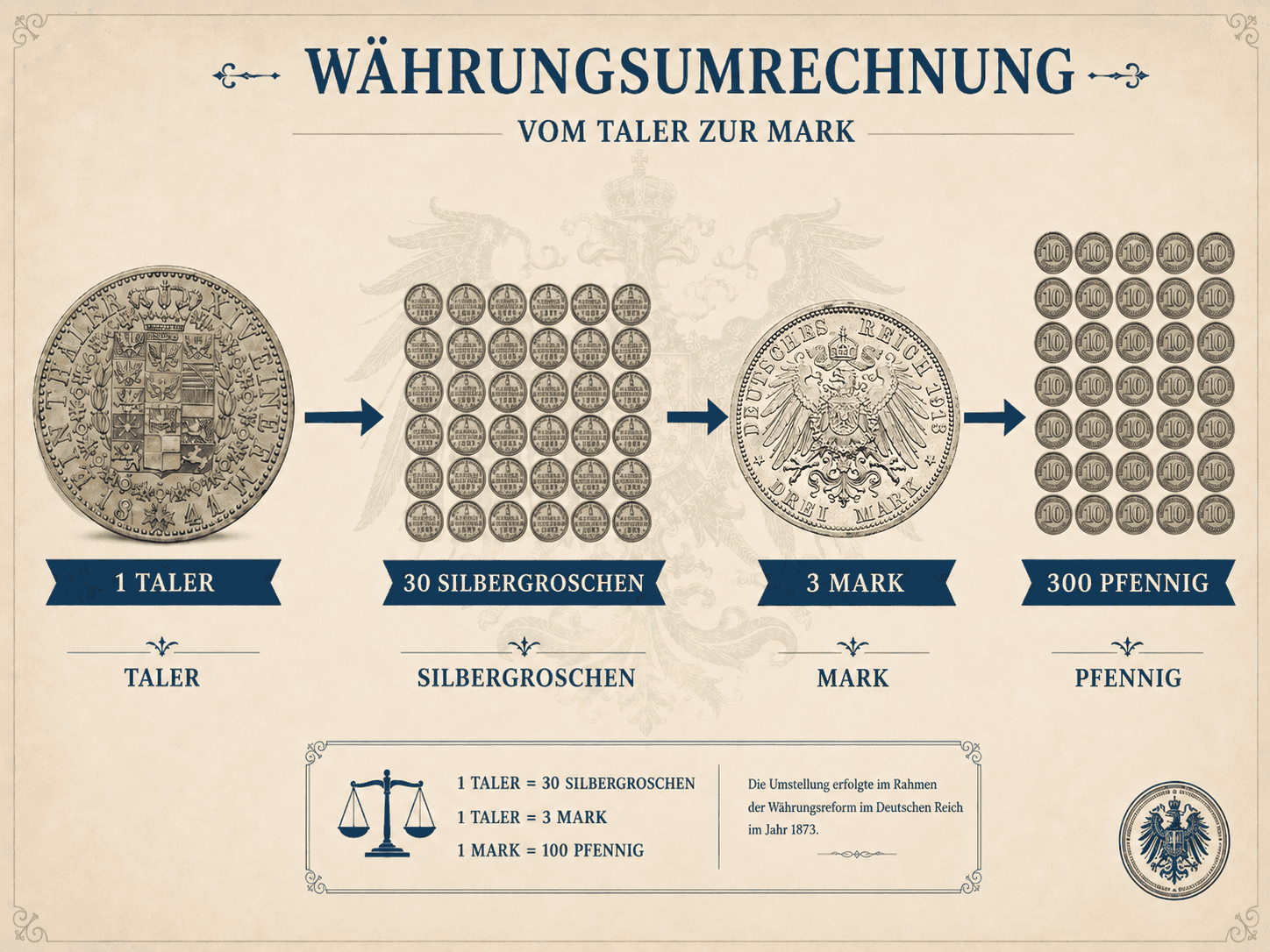 Wie beeinflussten die preußischen Reformen das spätere deutsche Währungssystem?