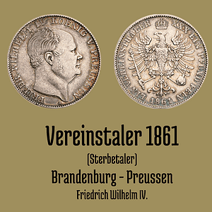 Vereinstaler 1861 A Preußen Friedrich Wilhelm IV.